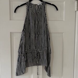 10 Crosby Derek Lam Black and White Striped Blouse